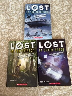 Scholastic Lost Trilogy - Blue, Green, Black Adventure Covers
